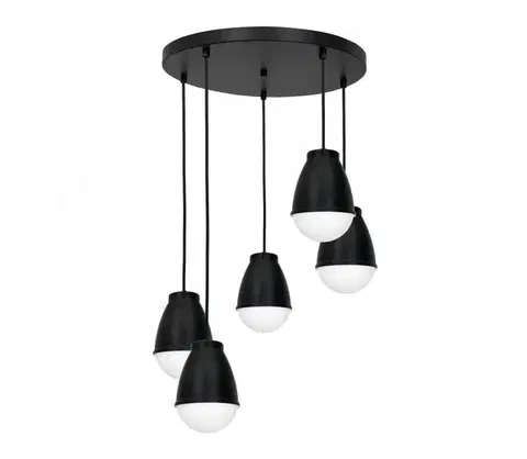 Svietidlá  Luster na lanku CARYON 5xE14/60W/230V čierna okrúhly 3208