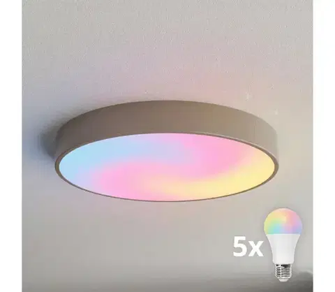 Svietidlá BRILAGI - LED RGBW stmievateľné stropné svietidlo CLARE 5xE27/12W/230V béžové BG1598+5xAI0819