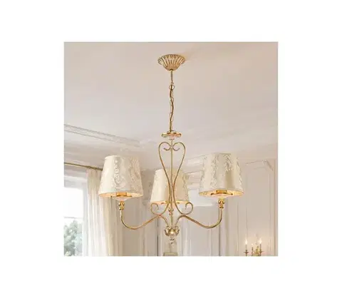 Svietidlá BRILAGI - Luster na reťazi SONIA 3xE27/15W/230V, priemer 64 cm, krémová/patina 2153