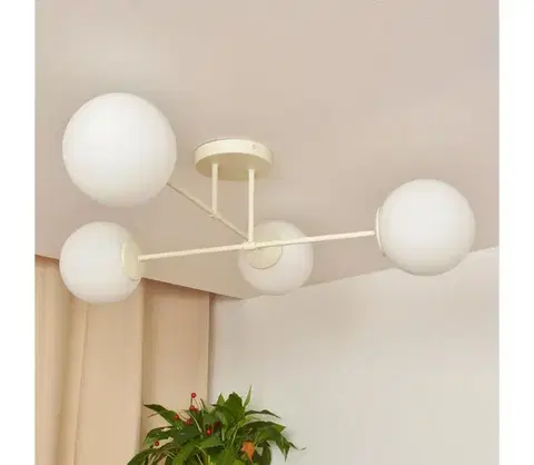 Svietidlá  Prisadené svietidlo MOON 4xE27/15W/230V krémové W-2022+8020/4 SAND