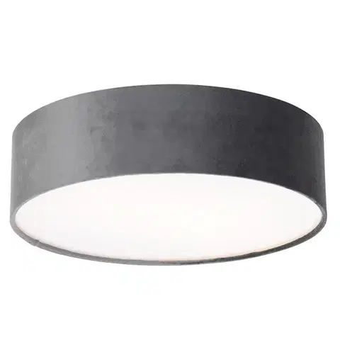 Stropné osvetlenie Moderné stropné svietidlo sivé 40 cm so zlatým vnútrom - Drum