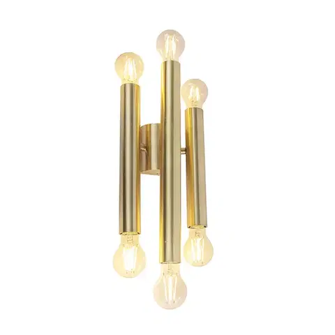 Nástenné osvetlenie Vintage nástenná lampa zlatá 6-svetlo - Tubi