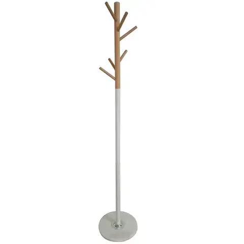 Vešiaky do predsiene Vešiak kovový 9464 Wooden biela/prírodná