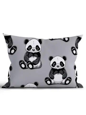 Dekoračné obliečky MKLozkoviny.sk Bavlnená obliečka na vankúš Renforcé 50 × 70 cm - Panda-  -