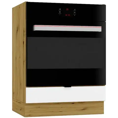Kuchynské skrinky stojace Kuchynská skrinka Cosmo Gianna Dk60 Biela Aljaška/Dub Artisan