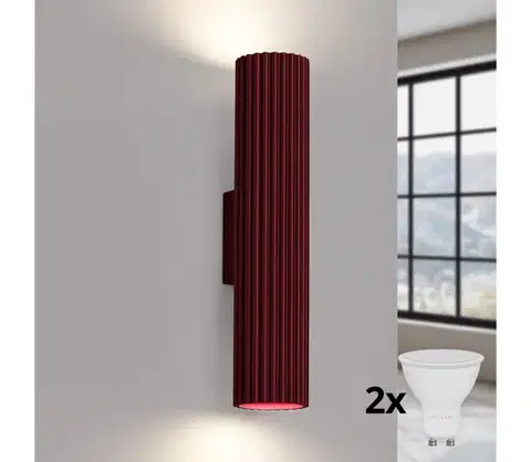 Svietidlá BRILAGI - LED nástenné svietidlo CRESTO 2xGU10/10W/230V 30 cm bordové BR.1927