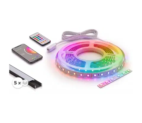 LED osvetlenie SmartLED Súprava 1x LED RGBW pásik NEO LITE LED/24W/230V 5 m IP65 Wi-Fi + 5x profil 1 m + DO 5xSD0029+1xIM0834