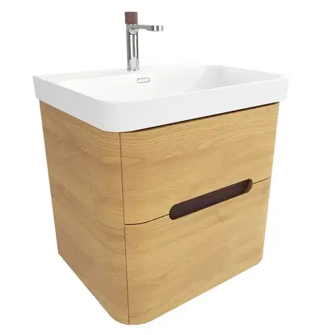 Kúpeľňový nábytok Kúpeľňová skrinka s umývadlom SAT Fusion 57,5x53x45 cm dub medový mat SATFUSION260DMUBA SATFUSION260DMUBA