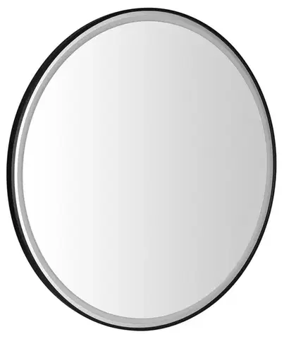 Kúpeľňové zrkadlá SAPHO - KADRIS guľaté zrkadlo s LED osvetlením, ø 100cm, čierna mat KD100