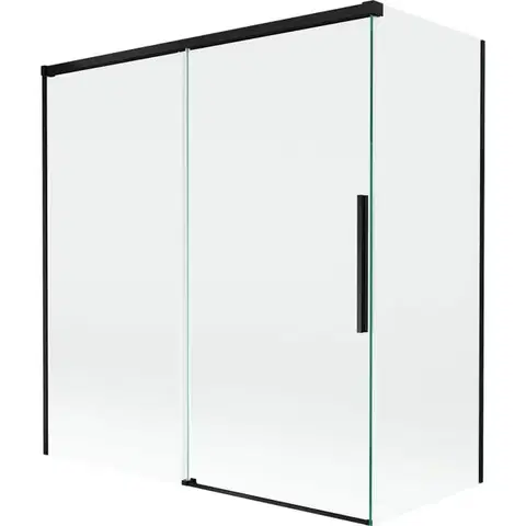 Sprchové dvere MEXEN/S - Rox vaňová zástena 2-krídlová posuvná 150 + 70 x 150, transparent, čierna 8C9-150-070-70-00