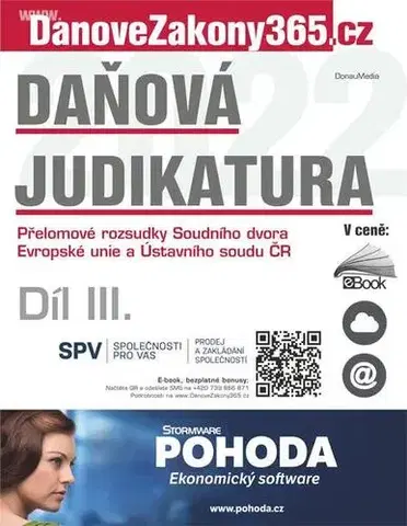 Dane, účtovníctvo Daňová judikatura (III.) - Kolektív autorov