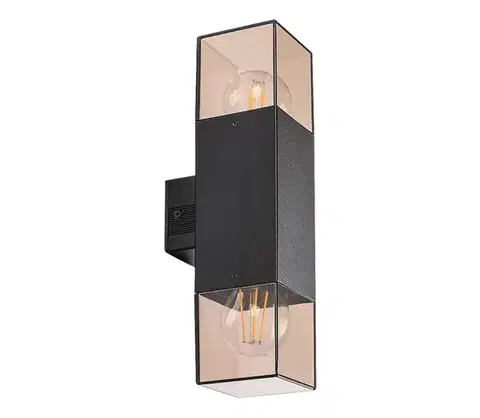 Svietidlá Rabalux 77081 - Vonkajšie nástenné svietidlo LOANDA 2xE27/60W/230V IP54 čierna 77081