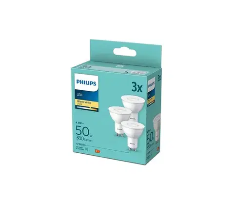 Žiarovky SADA 3x LED Žiarovka Philips GU10/4,7W/230V 2700K 8719514393998