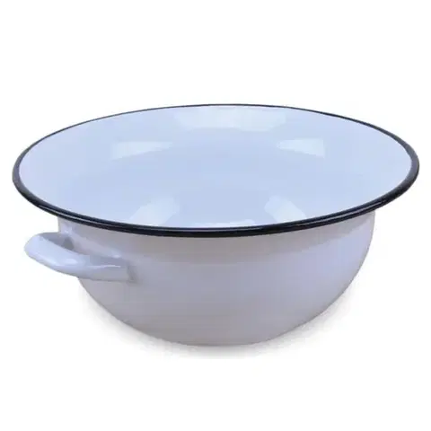 Lavóry Kinekus Vandlík, krájač s čiernou obrubou, smaltovaný, 38cm, 10l, biely