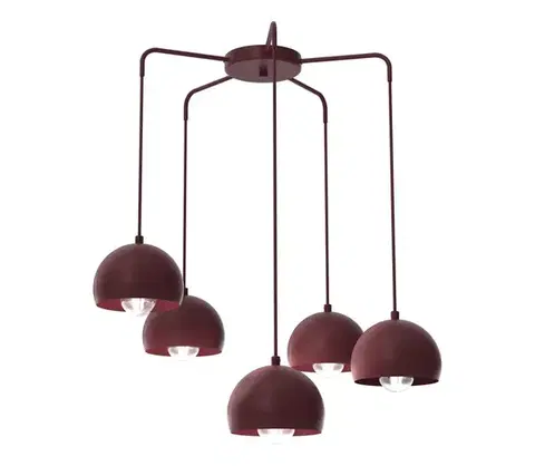 Svietidlá  Luster na lanku SOOL 5xE27/15W/230V bordový 1953