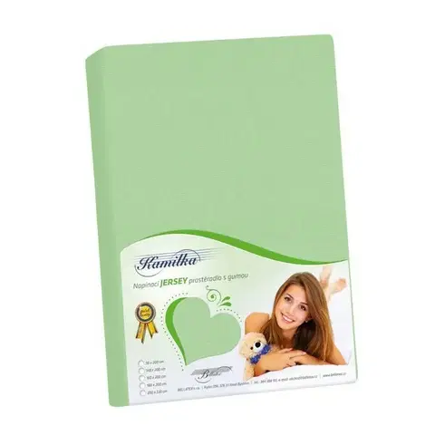 Plachty Bellatex Jersey prestieradlo Kamilka svetlozelená, 140 x 200 cm