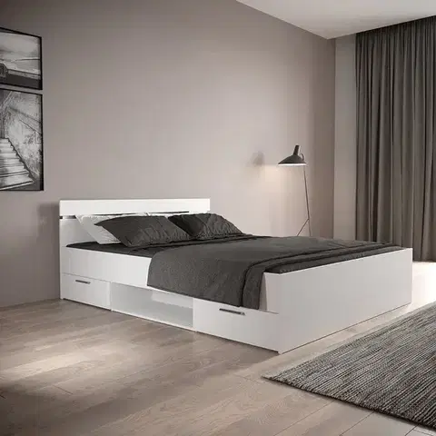 Postele Multifunkčná posteľ 160x200 MICHIGAN perleťovo biela