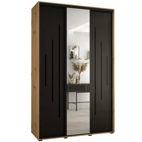 Šatníkové skrine Skriňa 45 Canaris 13 180 artisan/čierna/čierna