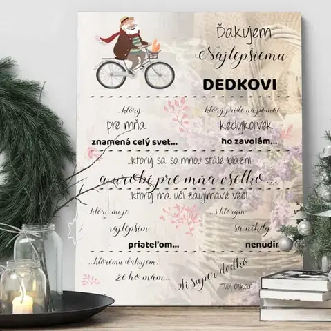 Tabuľky s venovaním (darčeky) Darček pre dedka - Tabuľka s vyznaním lásky pre babičku a dedka