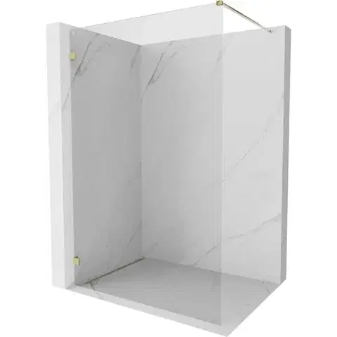 Sprchové dvere MEXEN/S - Lunar Sprchová zástena WALK-IN ľavá 60 x 200, transparent 8 mm, zlato 830-060-000-50-00-L