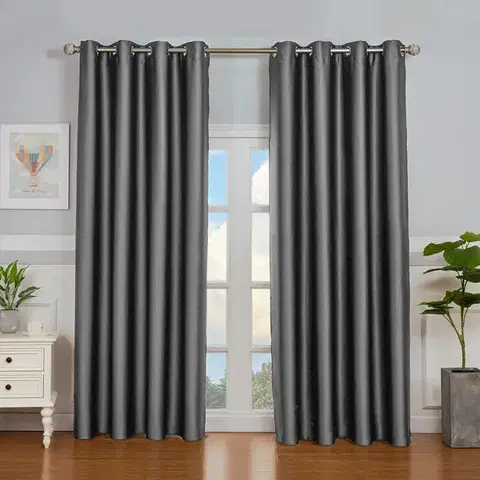 Závesy 4Home Zatemňovací záves Cairo tmavosivá, 150 x 250 cm