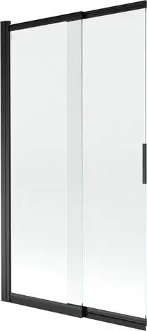Sprchové dvere MEXEN - Fox 2-krídla posuvná vaňová zástena 100 x 150, transparent, čierna 891-100-002-70-00