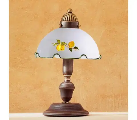 Lampy Kolarz 731.73.116 - Stolná lampa NONNA 1xE27/75W/230V s motívom citrónov 731.73.116