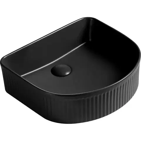 Umývadlá MEXEN - Grovo umývadlo na dosku reliéf 40 x 35, čierna mat 22304085