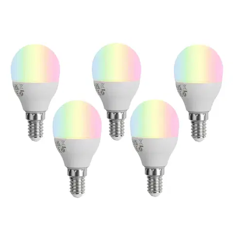 LED osvetlenie Sada 5 inteligentných stmievateľných LED žiaroviek E14 G45 Opál 4,9 W 470 lm 2700-6500 K