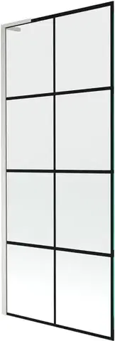 Sprchové dvere MEXEN/S - Next L vaňová zástena FIX 80 x 150, čierna vzor, nikel kartáčovaná 895-080-000-03-77-97