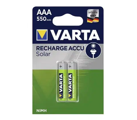 Predlžovacie káble Varta 56733 - 2 ks Nabíjacie batérie SOLAR ACCU AAA NiMH/550mAh/1,2V 56733101402