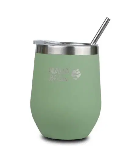 Termosky a termohrnčeky Kinekus Termohrnček so slamkou 360 ml nerez, zelený NAVA