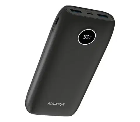 Predlžovacie káble Aligator PBPD20BK - Powerbanka s LCD displejom PD 20000 mAh/20W/3,7V čierna PBPD20BK