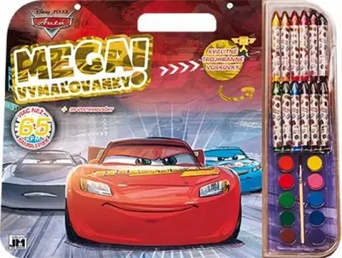 Nalepovačky, vystrihovačky, skladačky Mega vymaľovankový set: Cars