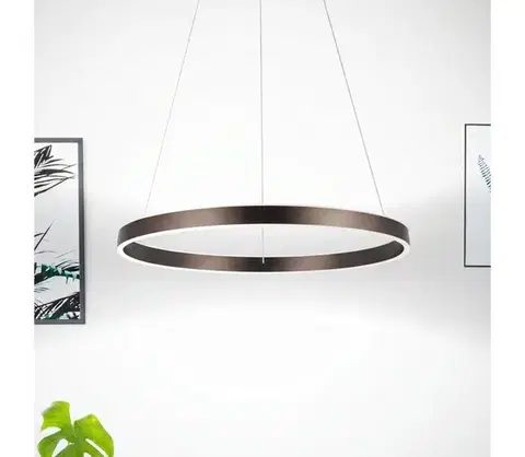 Svietidlá Eglo 33483 - Závesný LED luster ALCAZABA na lane, 2× LED 18 W, 230 V, 3000 K, priemer 55 cm, bronzový 33483