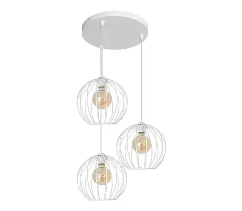 Svietidlá  Luster na lanku MERCURE 3xE27/15W/230V biela W-KD 1388/3 WT
