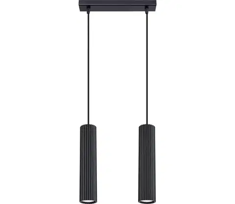 Svietidlá  SL.1574 - Luster na lanku KARBON 2xGU10/10W/230V čierna SL.1574