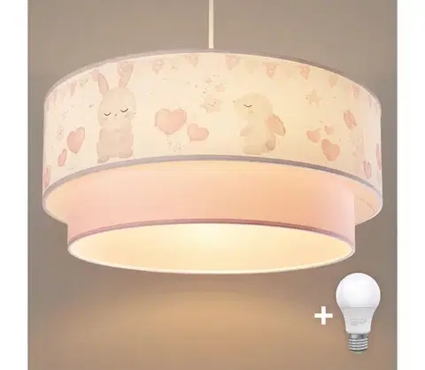 Svietidlá BRILAGI - LED detský luster na lanku BOBO 1xE27/60W/230V pr. 40 cm krémová/ružová/kráľovská modrá 8590828051305