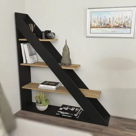 Knižnice Knižnica Pisagor - Black, Oak