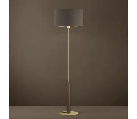 Lampy Eglo 390338 - Stojacia lampa SANTANDRIA 1xE27/40W/230V hnedá/zlatá 390338