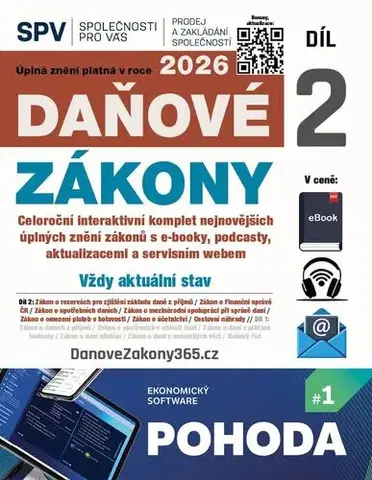 Dane, účtovníctvo Daňové zákony 2026 (Díl 2.) - Alice Hanáková a Jaroslav Černý