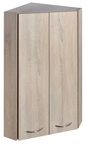 Kúpeľňový nábytok AQUALINE - ZOJA/KERAMIA FRESH horná skrinka rohová 35x76x35cm, dub platin 50333