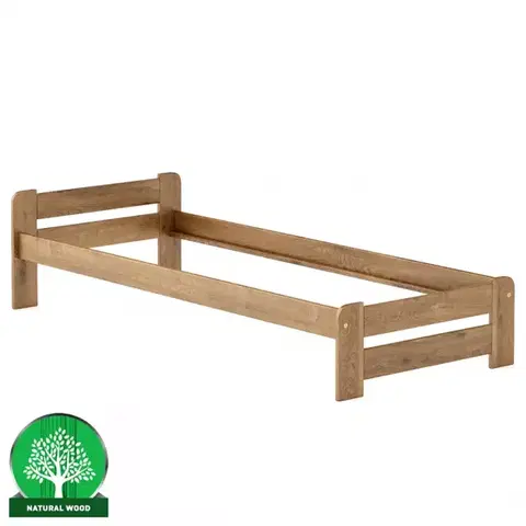 Drevené postele Posteľ borovica LK099–80x200 dub