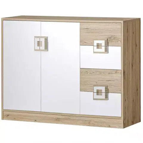 Komody do spálne Komoda Nico 120 biela/svetlý dub nr-8