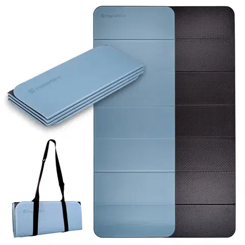 Podložky na cvičenie Skladacia podložka na cvičenie inSPORTline Misette 180x61x0,8 cm modro-čierna