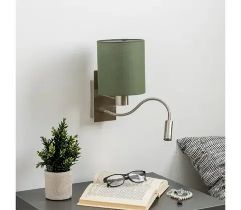 Svietidlá BRILAGI - LED Nástenná lampa NUBILA 1xE27/25W/230V + LED/3W chróm/zelená BG1556+BG1576