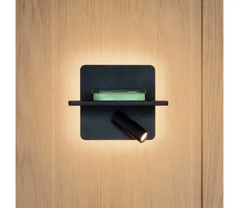 Svietidlá Ideal Lux - LED nástenné bodové svietidlo PIANO LED/10W/230V CRI 90 USB čierne 287300