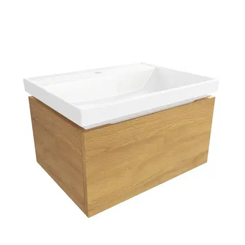 Kúpeľňový nábytok Kúpeľňová skrinka s umývadlom SAT Feel 60x30x46 cm medový dub mat SATFEEL60DMU4 SATFEEL60DMU4