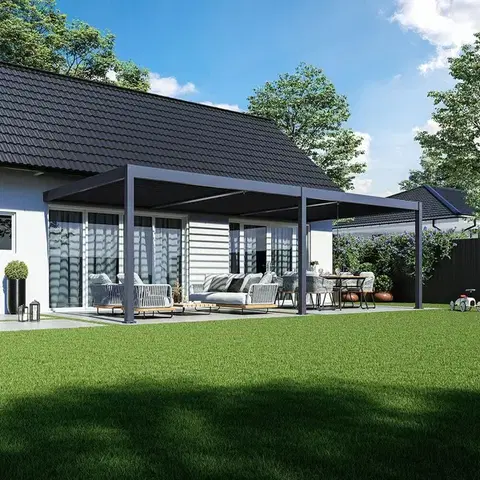 Bioklimatické pergoly Bioklimatická pergola INTRO DUO 8x4 m k stene Rojaplast
