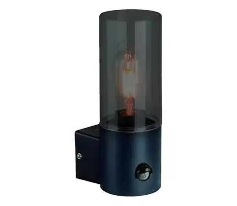 Svietidlá  Vonkajšie nástenné svietidlo HARLEM 1xE27/60W/230V IP44 čierne so senzorom EKO1710